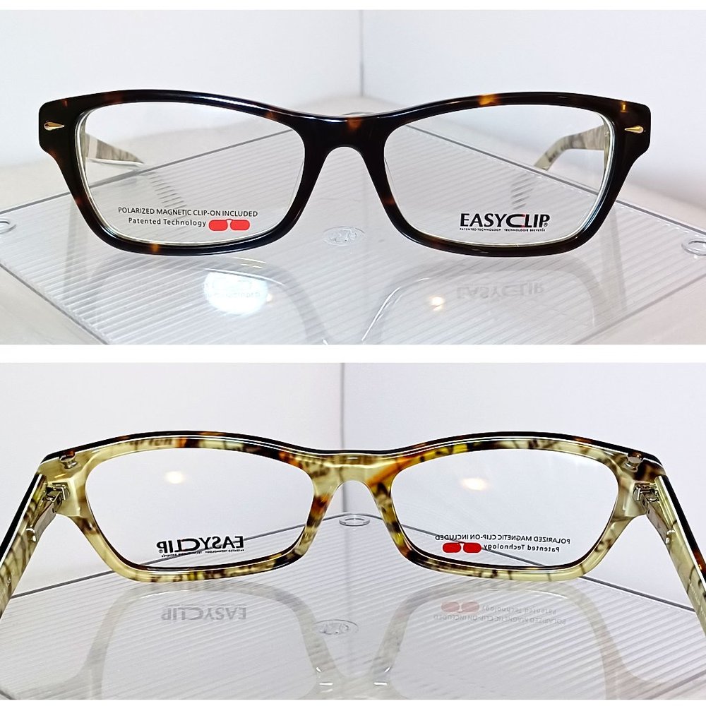 Kids EasyClip Brown Orange Tortoise Frames Green Camo Interior w/ Sunglasses